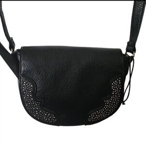 Jessica Simpson Black Studded Leather Crossbody Bag